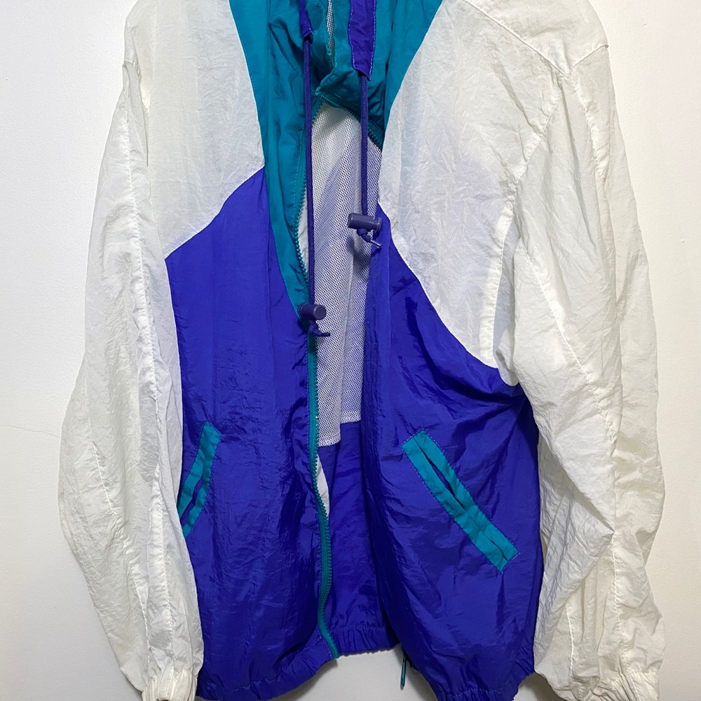 VTG 90s R.E SPORT Neon Nylon WINDBREAKER Jacket S